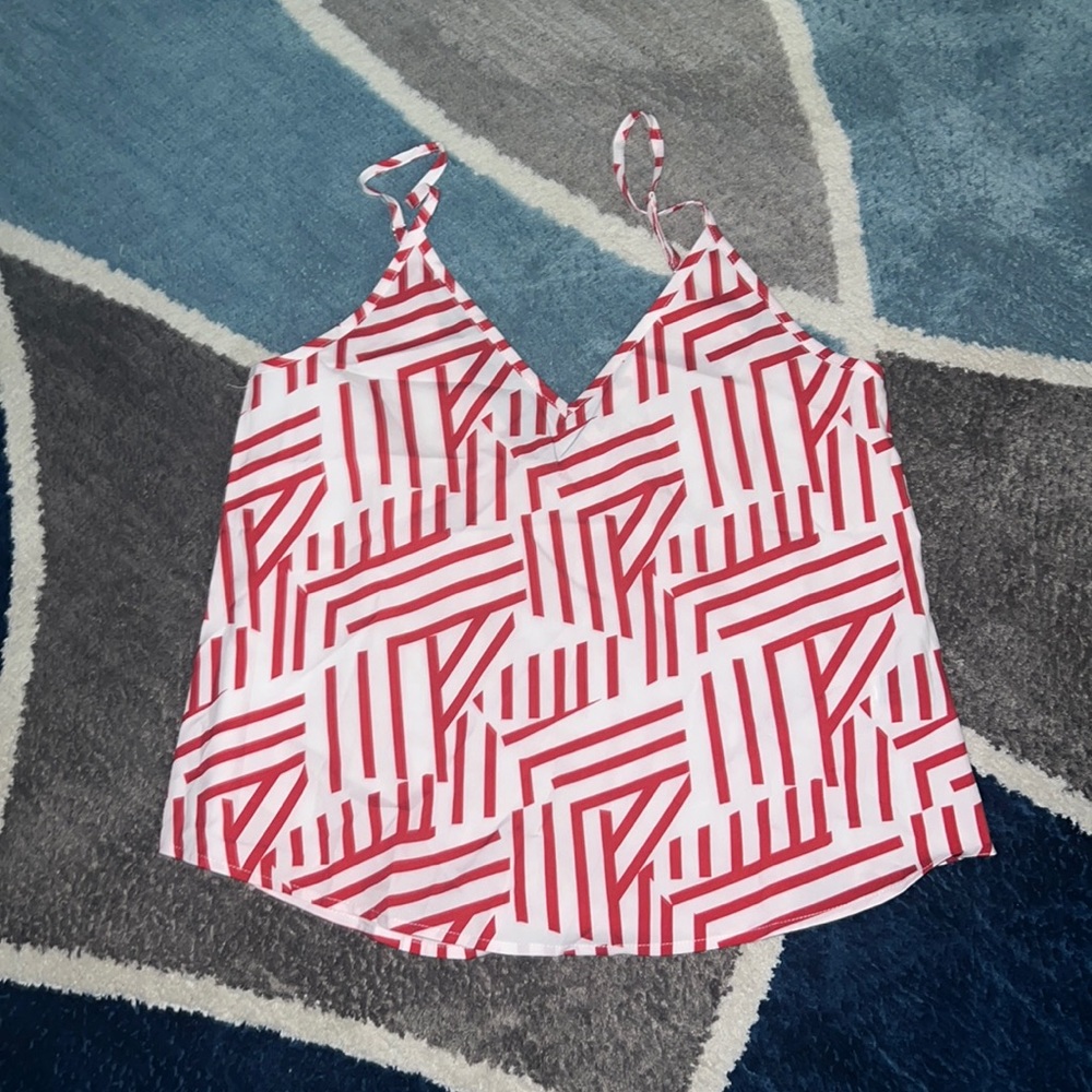 White & Red printed camisole